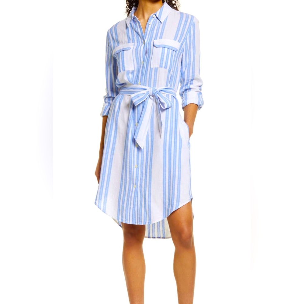 Caslan linen belted dress. Excellent condition! Very soft and light weight.